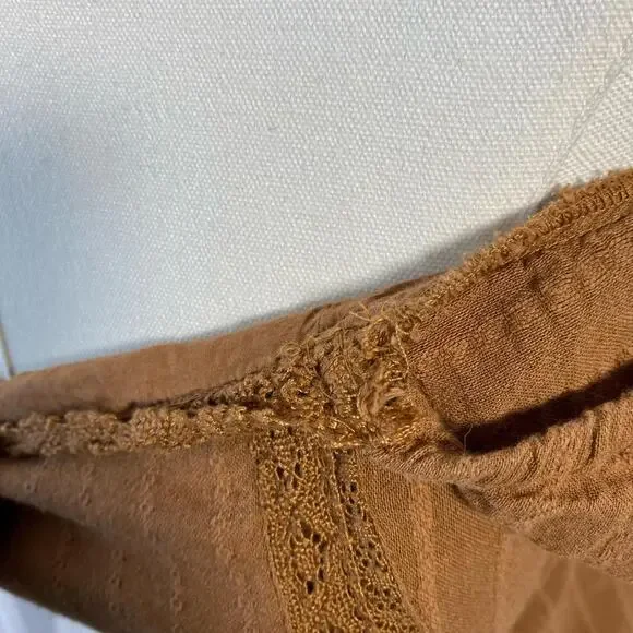 American Eagle brown ruffle midi dress size xs boho cottagecore - Picture 5 of 8